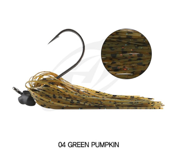 LEURRE AROS TURN UP JIG 1/2 oZ -Green pumpkin