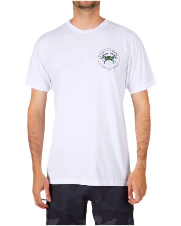T Shirt SALTY CREW Blue Crabber Premium White