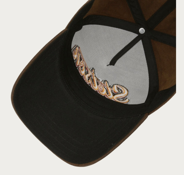 CASQUETTE STETSON TRUCKER OILY GOAT SUEDE - marron