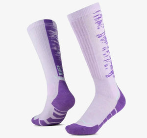 CHAUSSETTES BUFF MÉRINO HEAVY WEIGHT OVER THE CALF - LILAC  ICE