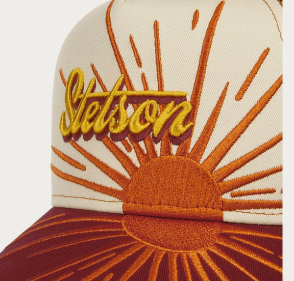 CASQUETTE STETSON TRUCKER RISING SUN - rouge