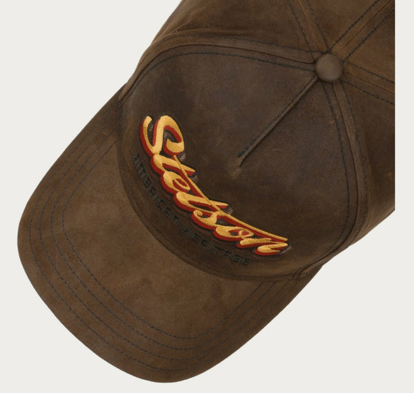 CASQUETTE STETSON TRUCKER OILY GOAT SUEDE - marron