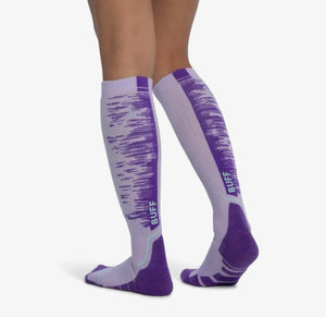 CHAUSSETTES BUFF MÉRINO HEAVY WEIGHT OVER THE CALF - LILAC  ICE