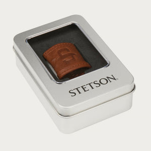 BOUCLE DE BANDANA STETSON LEATHER LOOP - marron
