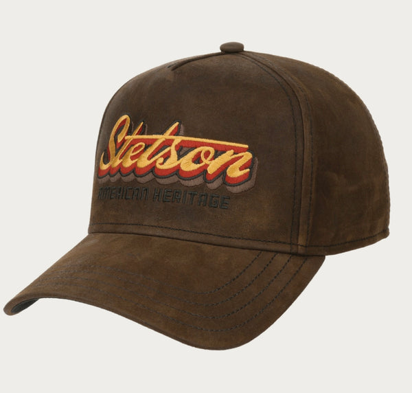 CASQUETTE STETSON TRUCKER OILY GOAT SUEDE - marron