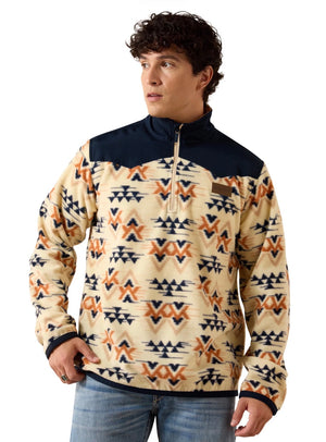 SWEAT POLAIRE HOMME  ARIAT  Basis Fleece Pullover - OXFORD TAN ARROW