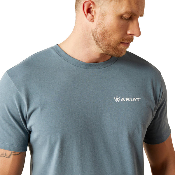 Men’s ARIAT t-shirt EAGLE ROCK LIGHT DENIM