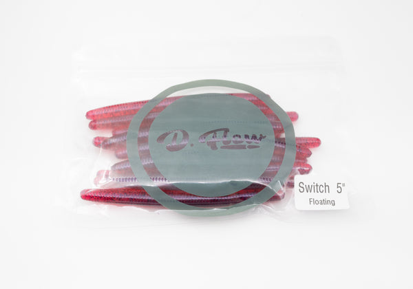 LEURRE WORM D-FLOW SWITCH 5" Floating #red black flake
