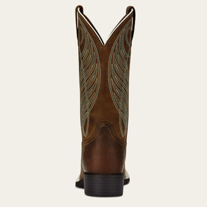 BOTTES WOMENS ARIAT Round Up Wide Square Toe Western Boot - powder brown (C)