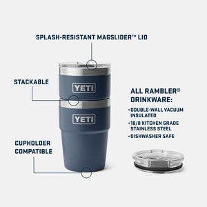 VERRE YETI RAMBLER EMPILABLE DE 16OZ (473 ML) (PAPAYA)
