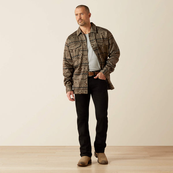 Men's ARIAT Caldwell Printed Shirt Jacket - beige printed