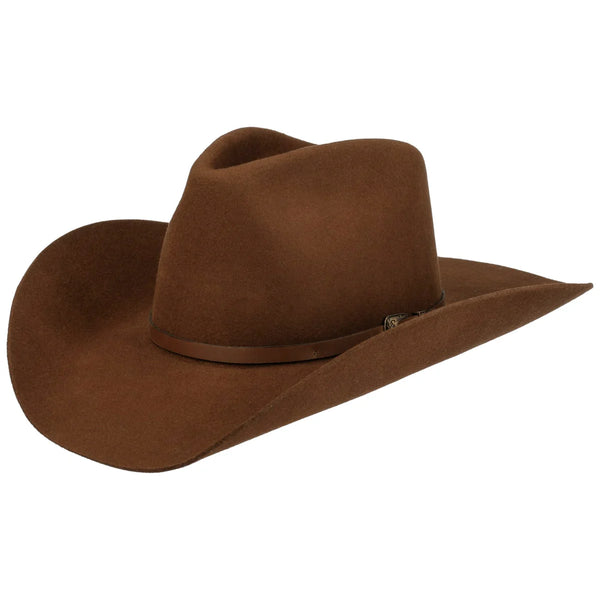 CHAPEAU STETSON VALRICK Western woolfelt by JJ HATS- marron