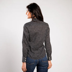 Chemise manches longues femme les indiennes de Nîmes camiso pois gipsy - noir