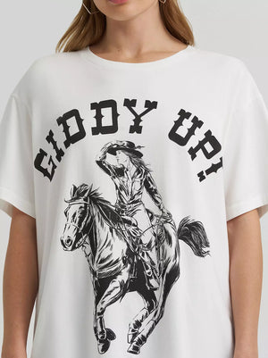 tshirt femme LAINEY WILSON X WRANGLER GIDDY UP TEE - oversize