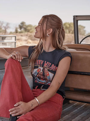tshirt FEMME LAINEY WILSON X WRANGLER HORSE CARDS TEE