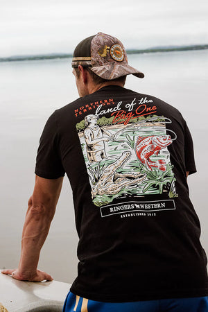 T-Shirt RINGERS WESTERN UNISEX UP NORTH - BLACK