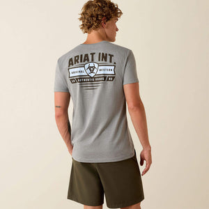 T-Shirt western homme ARIAT Banner Badge - iceberg