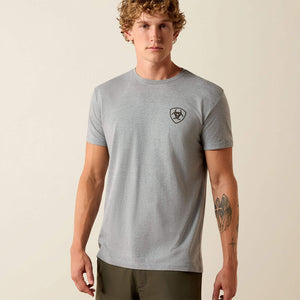 T-Shirt western homme ARIAT Banner Badge - iceberg