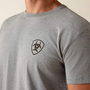 T-Shirt western homme ARIAT Banner Badge - iceberg
