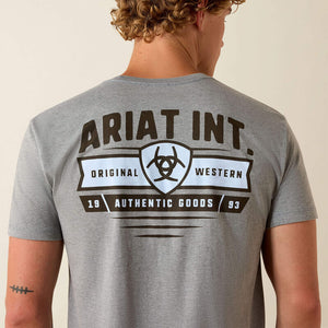 T-Shirt western homme ARIAT Banner Badge - iceberg