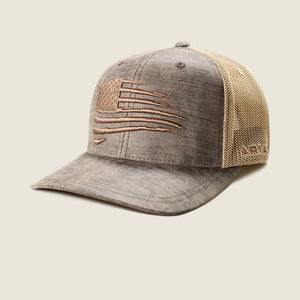 CASQUETTE ARIAT Patriot Flag Trucker - brown