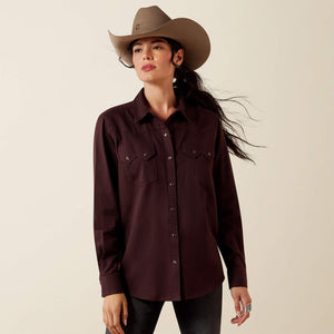 CHEMISE FEMME ARIAT Earthbound Western Snap Shirt - CHOCOLATE PLUM