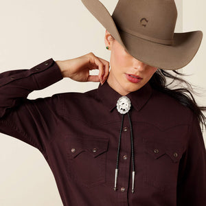 CHEMISE FEMME ARIAT Earthbound Western Snap Shirt - CHOCOLATE PLUM