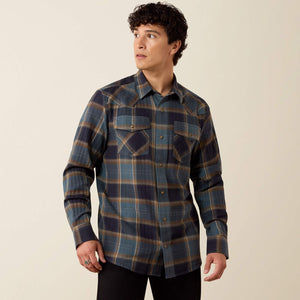 CHEMISE HOMME ARIAT Retro Harbert Fitted Snap Shirt - INKWELL PLAID