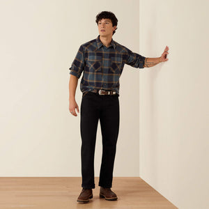 CHEMISE HOMME ARIAT Retro Harbert Fitted Snap Shirt - INKWELL PLAID