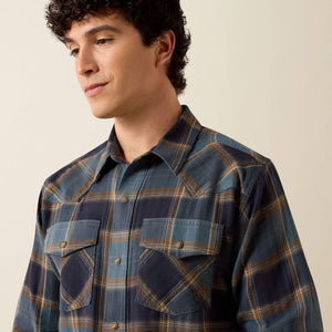 CHEMISE HOMME ARIAT Retro Harbert Fitted Snap Shirt - INKWELL PLAID