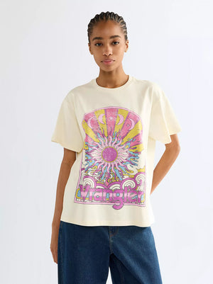 T-SHIRT FEMME WRANGLER RELAXED GIRLFRIEND  - ANTIQUE WHITE