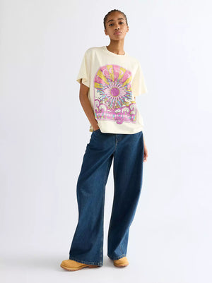 T-SHIRT FEMME WRANGLER RELAXED GIRLFRIEND  - ANTIQUE WHITE