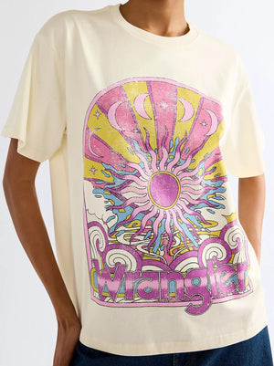 T-SHIRT FEMME WRANGLER RELAXED GIRLFRIEND  - ANTIQUE WHITE