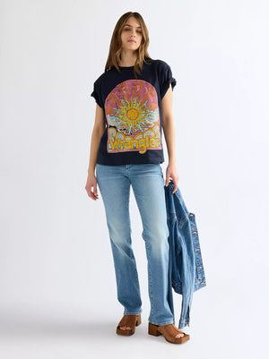 T-SHIRT FEMME WRANGLER RELAXED GIRLFRIEND  - DARK SAPHIR