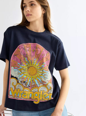 T-SHIRT FEMME WRANGLER RELAXED GIRLFRIEND  - DARK SAPHIR