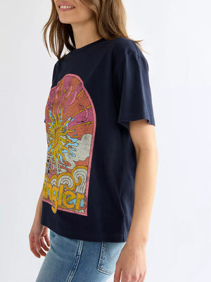 T-SHIRT FEMME WRANGLER RELAXED GIRLFRIEND  - DARK SAPHIR