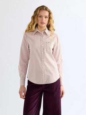 CHEMISE FEMME WRANGLER REGULAR ONE POCKET SHIRT - rose brown