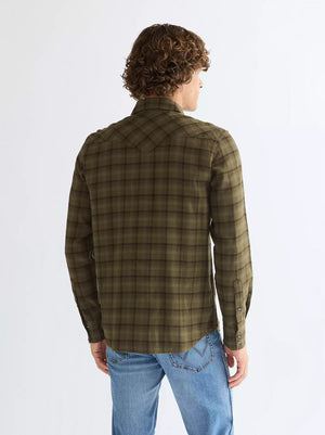 Chemise homme WRANGLER REGULAR WESTERN SHIRT - OLIVE NIGHT