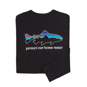 T Shirt PATAGONIA Men's L/S Home Water Trout Responsibili tee (BLK)