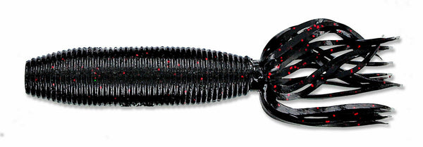 LEURRE GARY YAMAMOTO Fat Ika 4" #51 BLACK W/ SMALL RED FLAKE