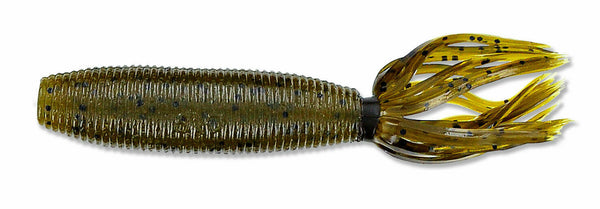 LEURRE GARY YAMAMOTO Fat Ika 4" #297 GREEN PUMPKIN W/ LARGE BLACK FLAKE